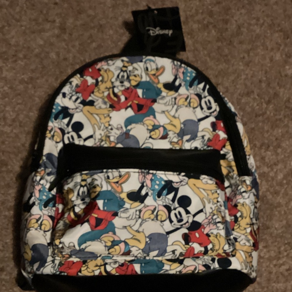 Disney Multi-Characters Print Mini Backpack - White, Red, Yellow, Blue, Black